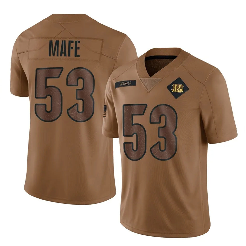 Choea C.Bengals #53 Boye Mafe Player Brown Salute to Service Limited Stitched Jerseys