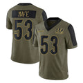 Choea C.Bengals #53 Boye Mafe Player Olive Salute to Service Game Stitched Jerseys