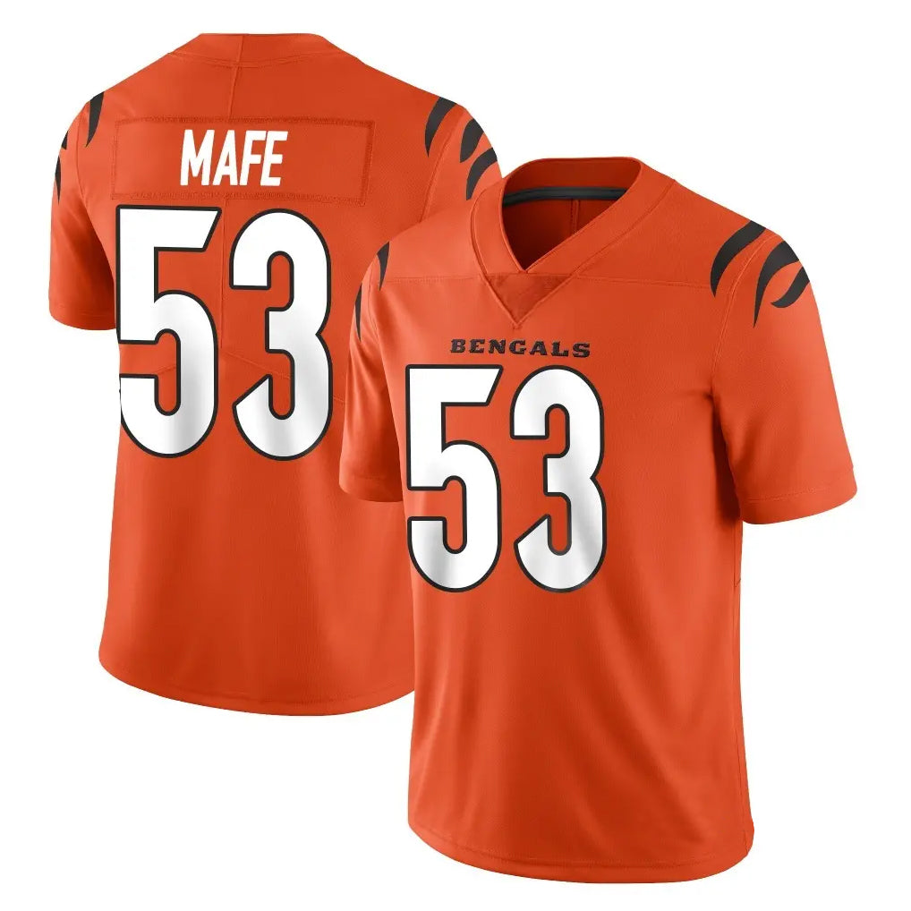 Choea C.Bengals #53 Boye Mafe Player Orange Vapor Untouchable Limited Home Game Stitched Jerseys