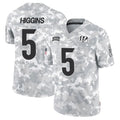 Choea C.Bengals #5 Tee Higgins Player Arctic Camo Salute to Service Limited Stitched Jerseys