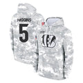Choea C.Bengals #5 Tee Higgins Player Arctic Camo Salute to Service Pullover Hoodie Limited Stitched Jerseys