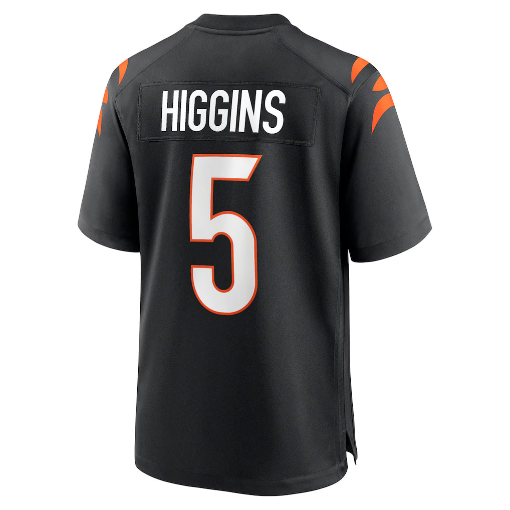 Choea C.Bengals #5 Tee Higgins Player Black Home Game Stitched Jerseys