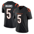 Choea C.Bengals #5 Tee Higgins Player Black Vapor F.U.S.E. Limited Home Game Stitched Jerseys
