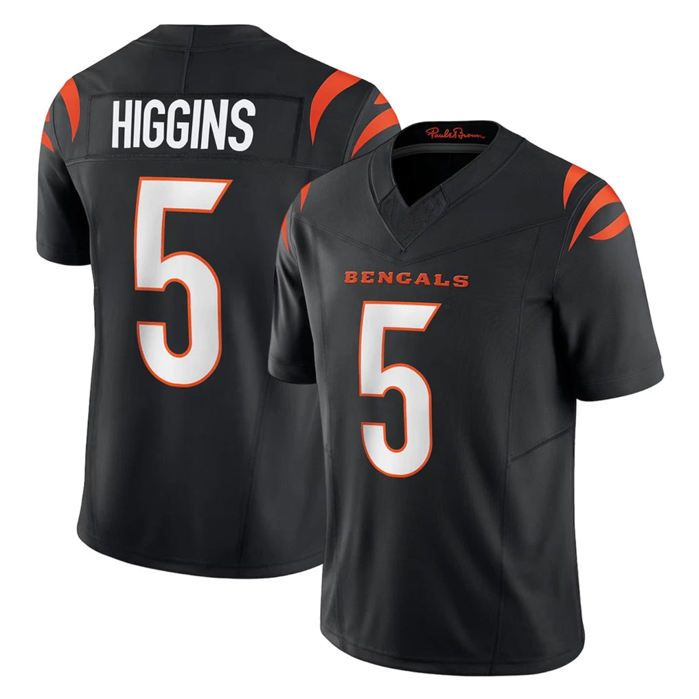 Choea C.Bengals #5 Tee Higgins Player Black Vapor F.U.S.E. Limited Home Game Stitched Jerseys