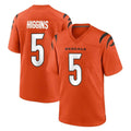 Choea C.Bengals #5 Tee Higgins Player Orange Home Game Stitched Jerseys