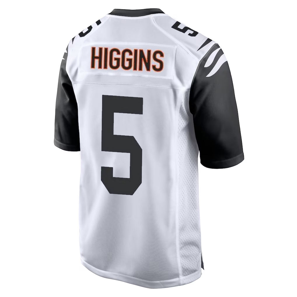 Choea C.Bengals #5 Tee Higgins Player White Alternate Home Game Stitched Jerseys