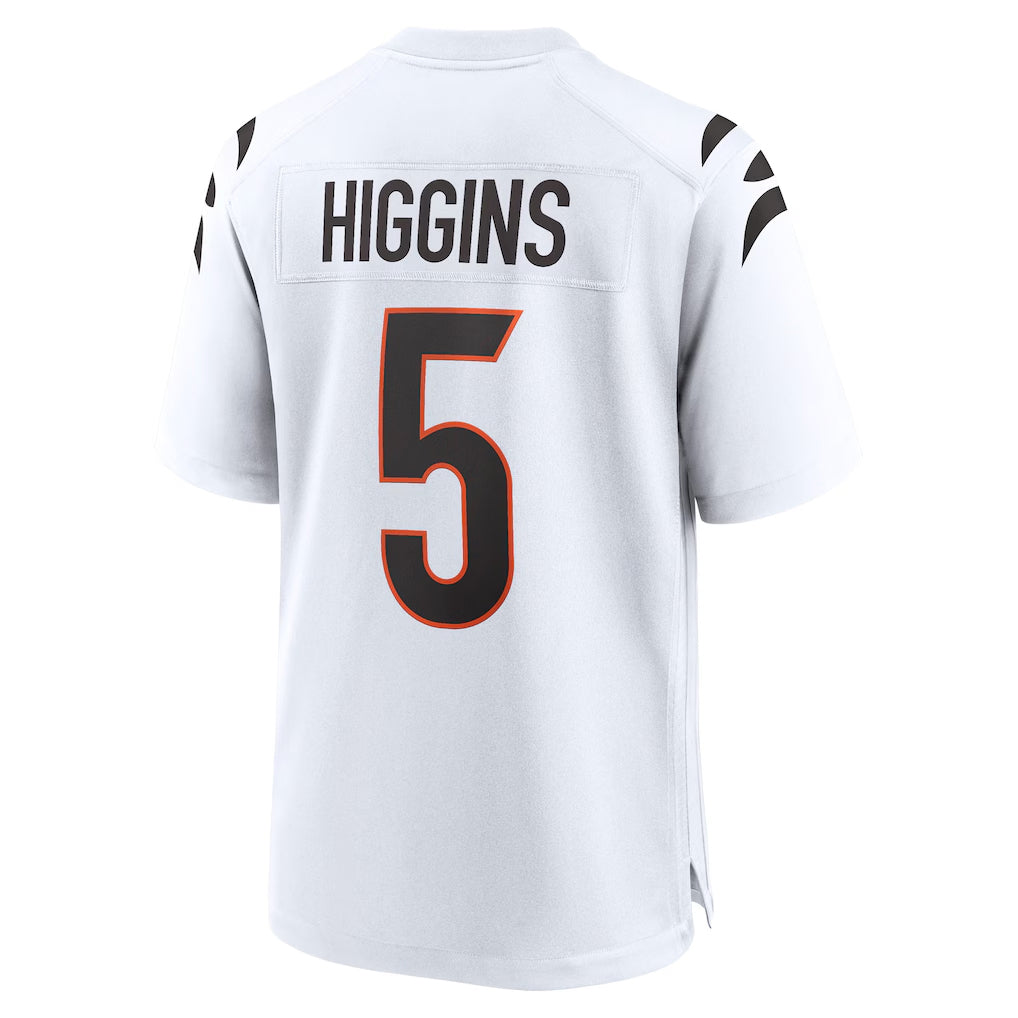 Choea C.Bengals #5 Tee Higgins Player White Home Game Stitched Jerseys
