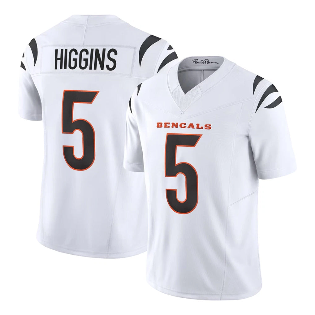 Choea C.Bengals #5 Tee Higgins Player White Vapor F.U.S.E. Limited Home Game Stitched Jerseys