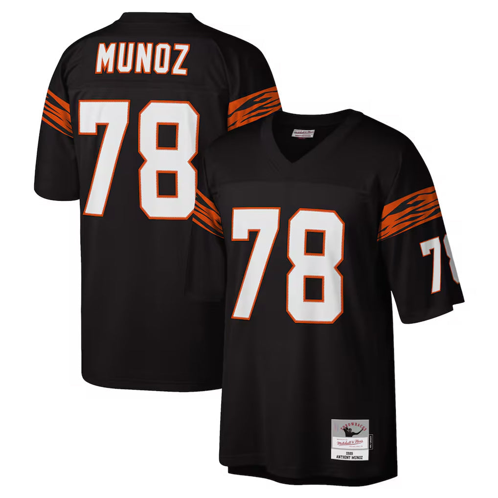 Choea C.Bengals #78 Anthony Mu?oz Player Black Mitchell & Ness Legacy Replica Stitched Jerseys