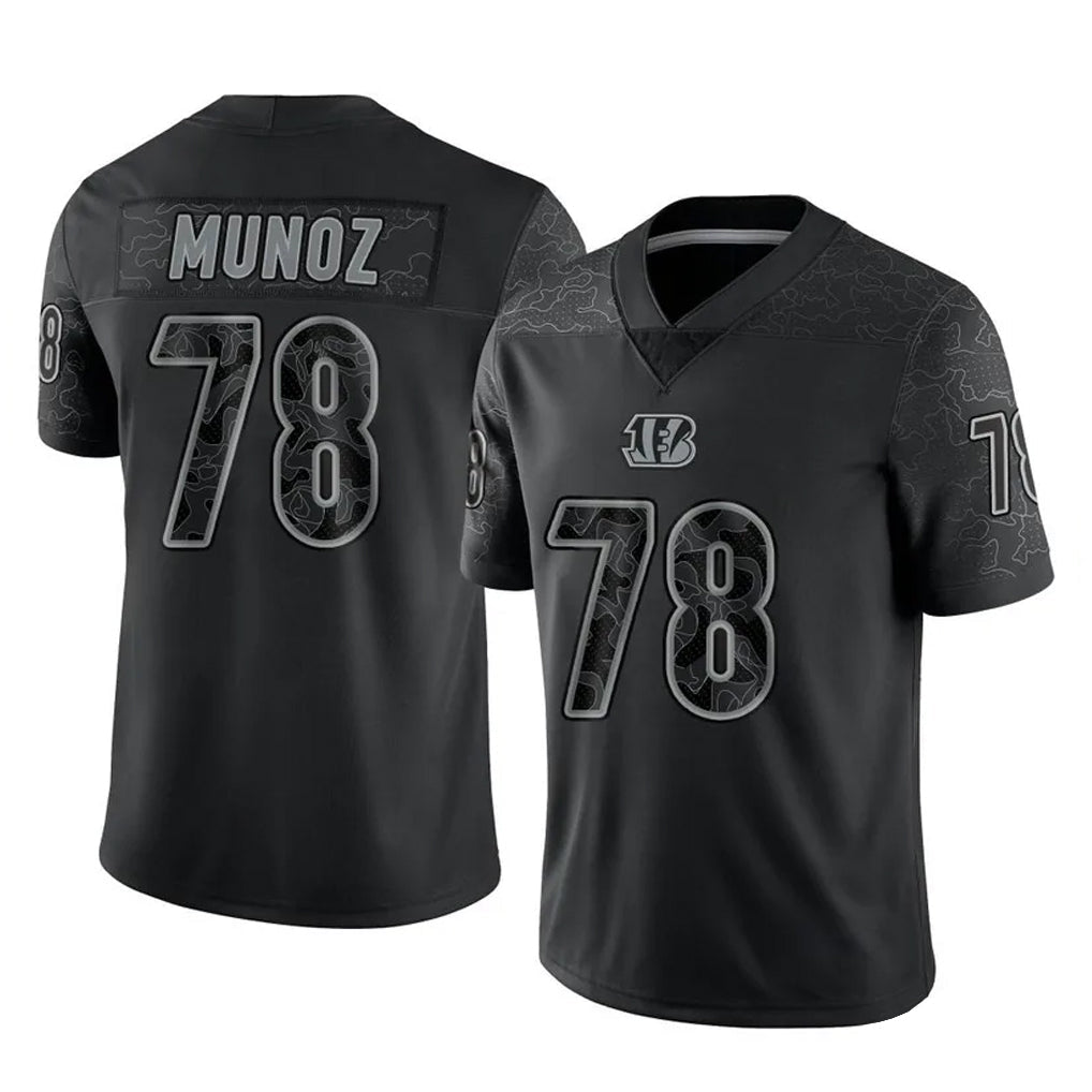Choea C.Bengals #78 Anthony Munoz Player Black Reflective Limited Game Stitched Jerseys