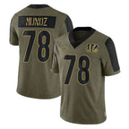 Choea C.Bengals #78 Anthony Munoz Player Olive Salute to Service Game Stitched Jerseys