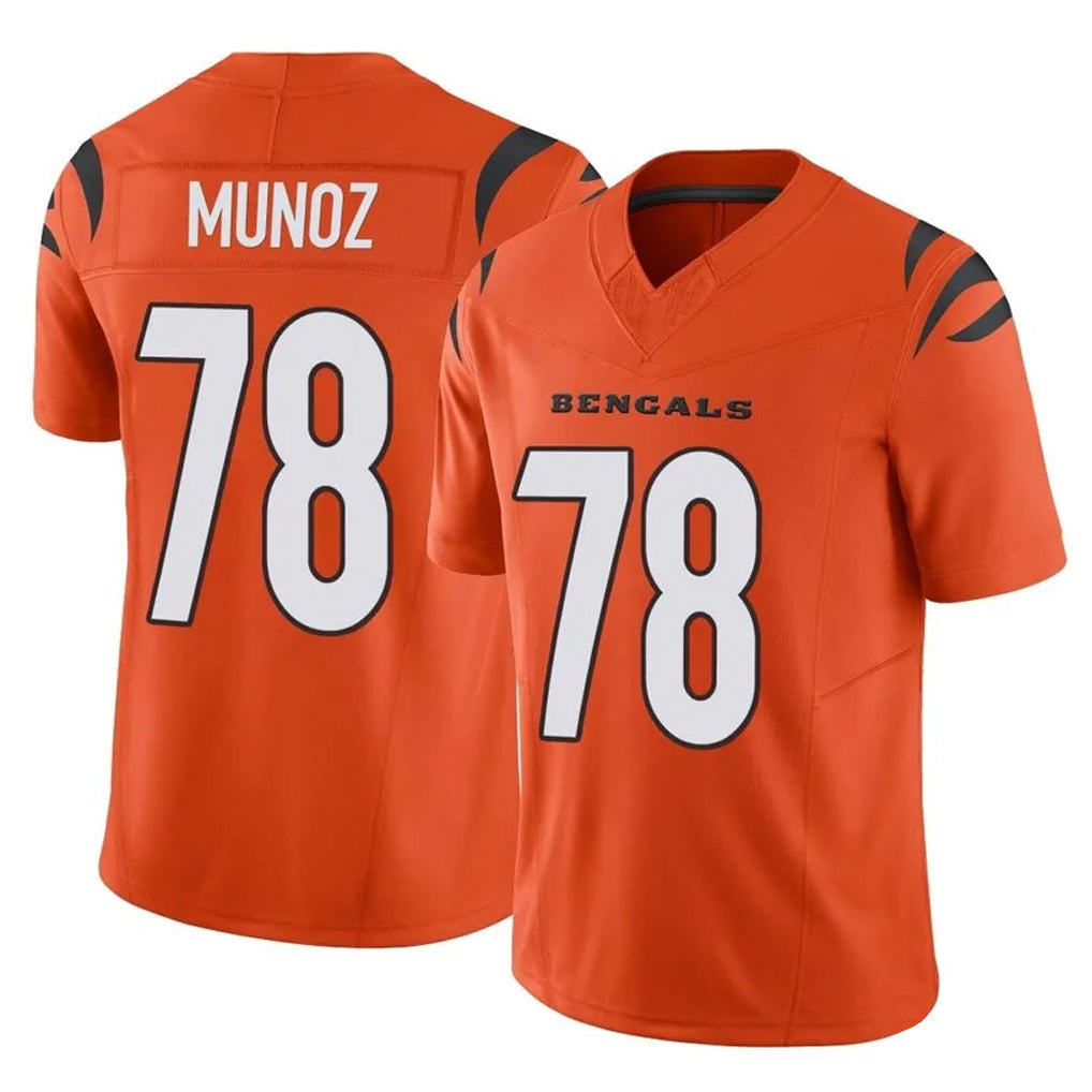 Choea C.Bengals #78 Anthony Munoz Player Orange Vapor F.U.S.E. Limited Home Game Stitched Jerseys