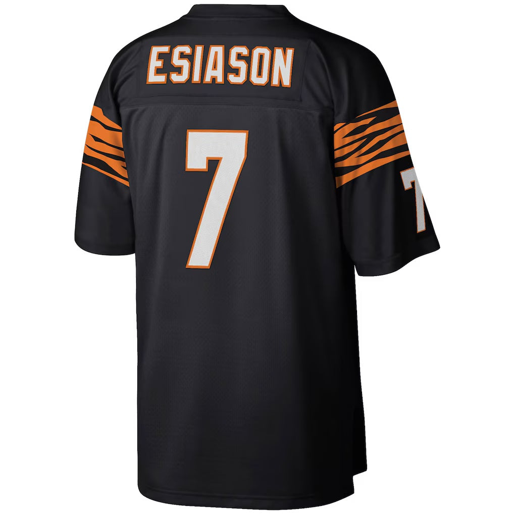 Choea C.Bengals #7 Boomer Esiason Mitchell & Ness Black Legacy Replica Stitched Jerseys
