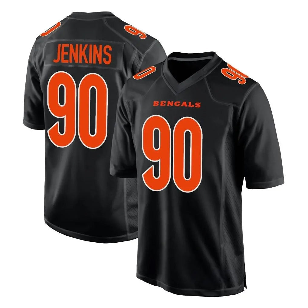 Choea C.Bengals #90 Kris Jenkins Jr Player Black Fashion Game Stitched Jerseys