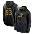 Choea C.Bengals #93 Jonathan Allen Player Black Salute to Service Pullover Hoodies Limited Stitched Jerseys