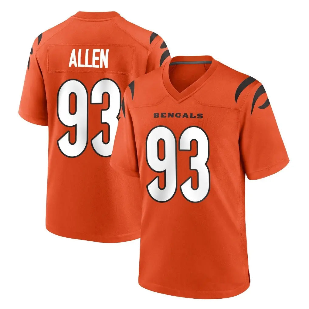 Choea C.Bengals #93 Jonathan Allen Player Orange Home Game Stitched Jerseys