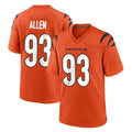 Choea C.Bengals #93 Jonathan Allen Player Orange Home Game Stitched Jerseys