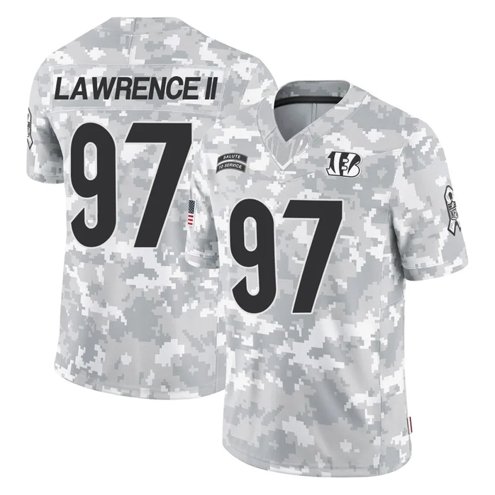 Choea C.Bengals #97 Dexter Lawrence II Player Arctic Camo Salute to Service Limited Stitched Jerseys