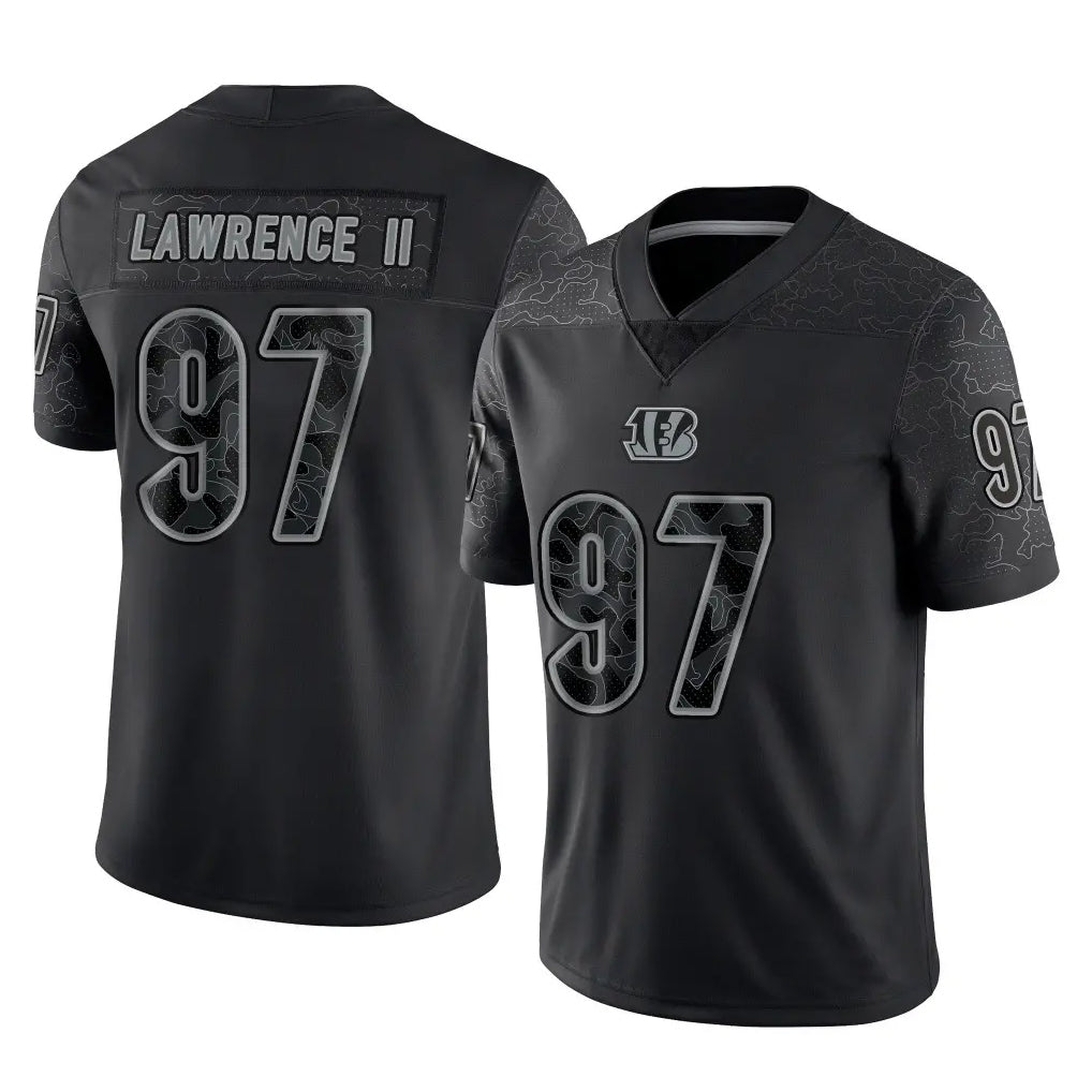 Choea C.Bengals #97 Dexter Lawrence II Player Black Reflective Limited Game Stitched Jerseys