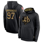 Choea C.Bengals #97 Dexter Lawrence II Player Black Salute to Service Pullover Hoodies Limited Stitched Jerseys