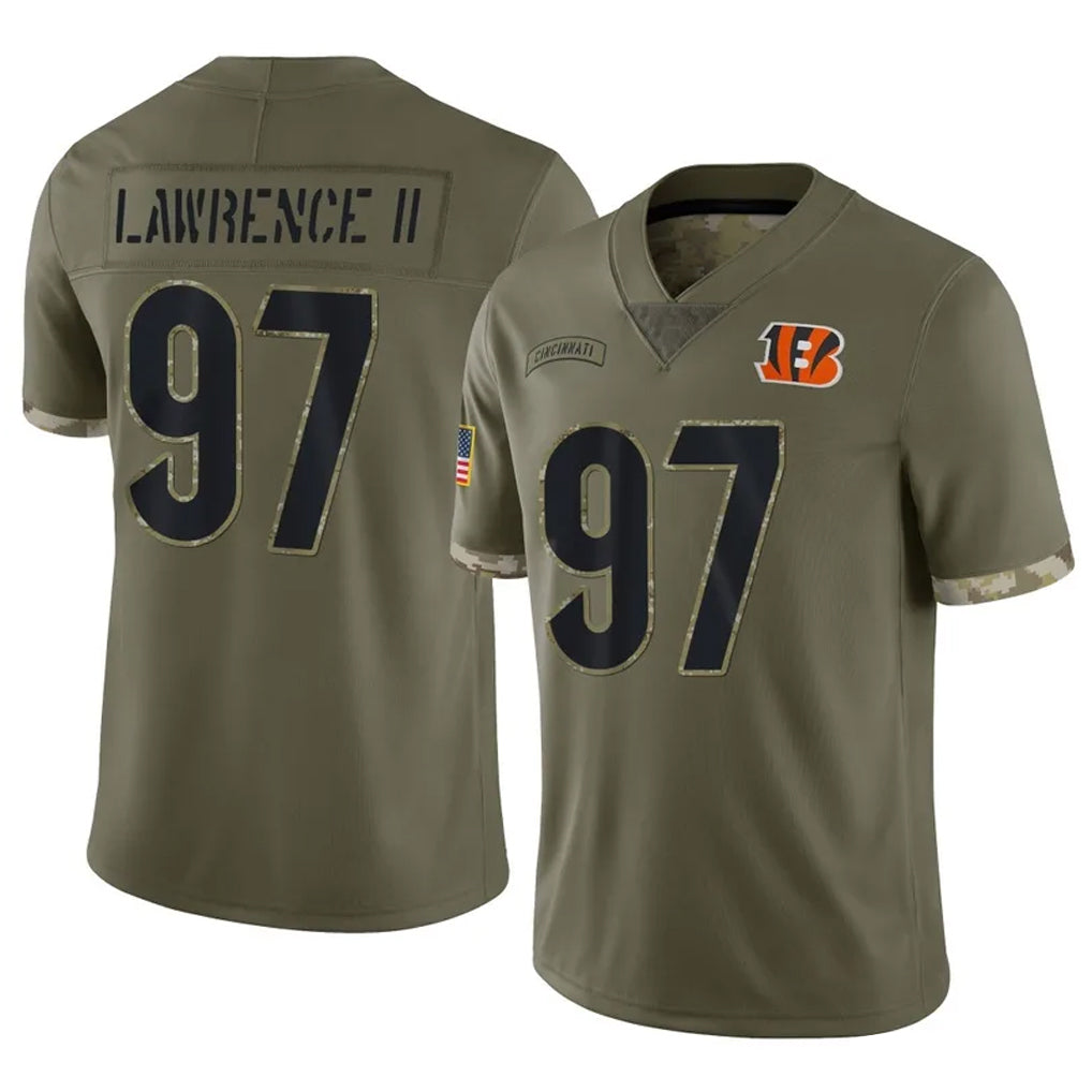 Choea C.Bengals #97 Dexter Lawrence II Player Olive Salute to Service Limited Game Stitched Jerseys