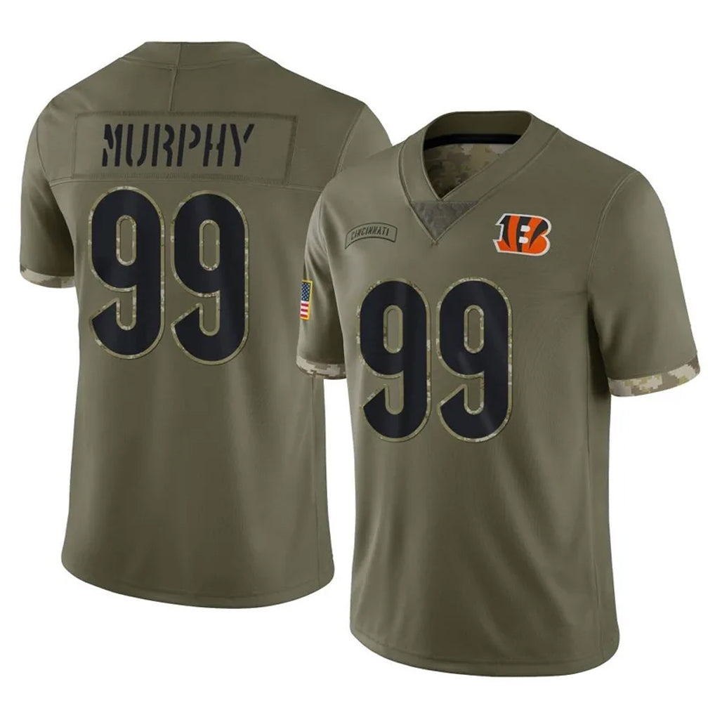 Choea C.Bengals #99 Myles Murphy Player Olive Salute to Service Limited Game Stitched Jerseys