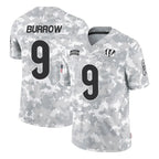Choea C.Bengals #9 Joe Burrow Player Arctic Camo Salute to Service Limited Stitched Jerseys
