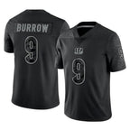 Choea C.Bengals #9 Joe Burrow Player Black Reflective Limited Game Stitched Jerseys