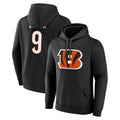 Choea C.Bengals #9 Joe Burrow Player Black Salute to Service Pullover Hoodie Stitched Jerseys