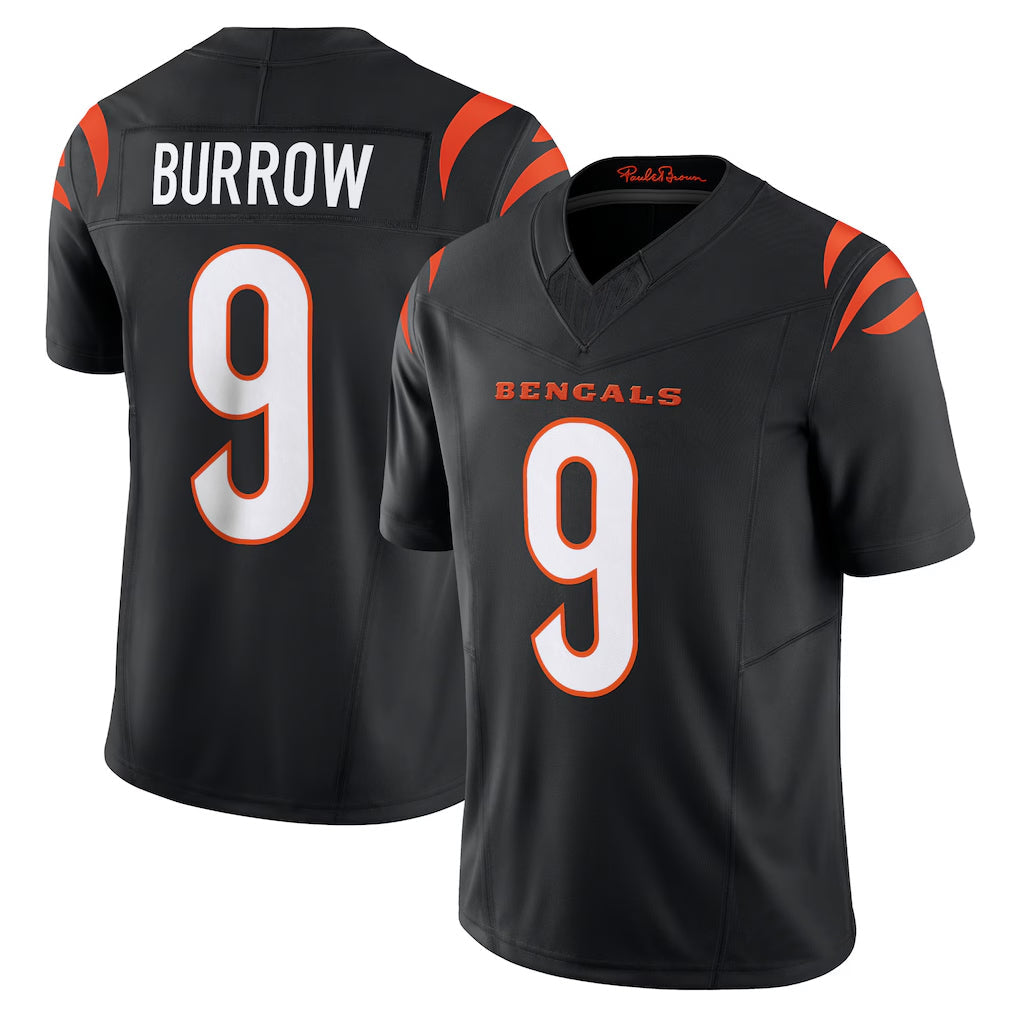 Choea C.Bengals #9 Joe Burrow Player Black Vapor F.U.S.E. Limited Home Game Stitched Jerseys