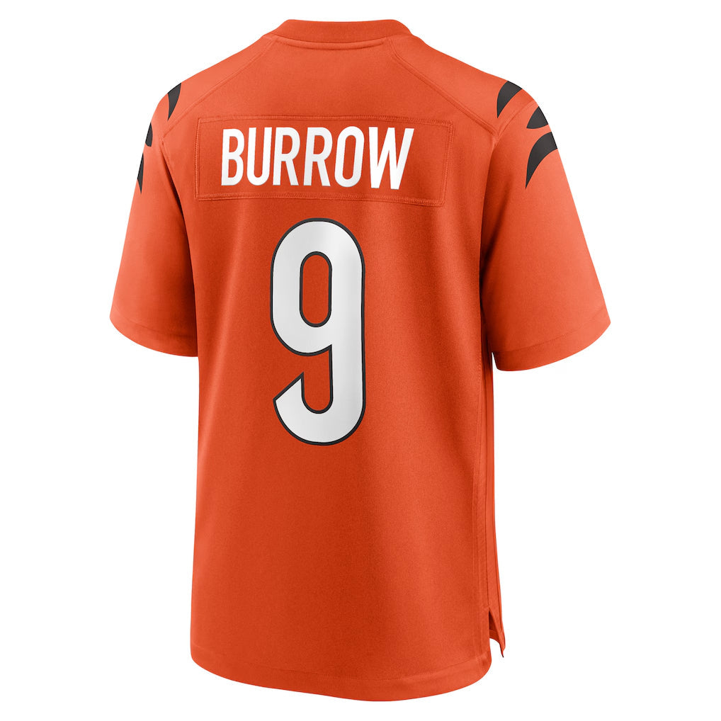 Choea C.Bengals #9 Joe Burrow Player Orange Home Game Stitched Jerseys