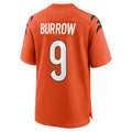 Choea C.Bengals #9 Joe Burrow Player Orange Home Game Stitched Jerseys