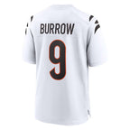 Choea C.Bengals #9 Joe Burrow Player White Home Game Stitched Jerseys