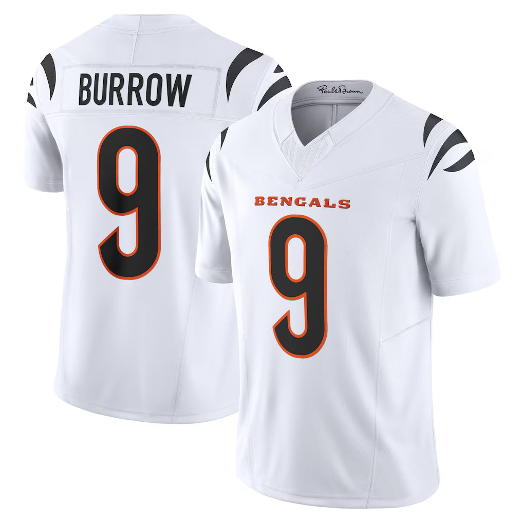 Choea C.Bengals #9 Joe Burrow Player White Vapor F.U.S.E. Limited Home Game Stitched Jerseys