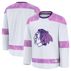 Choea C.Blackhawks White 2024 Hockey Fights Cancer Practice Jerseys