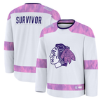 Choea C.Blackhawks White Hockey Fights Cancer Survivor Practice Jerseys