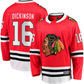 Choea C.Blackhawks #16 Jason Dickinson Red Home Breakaway Jerseys
