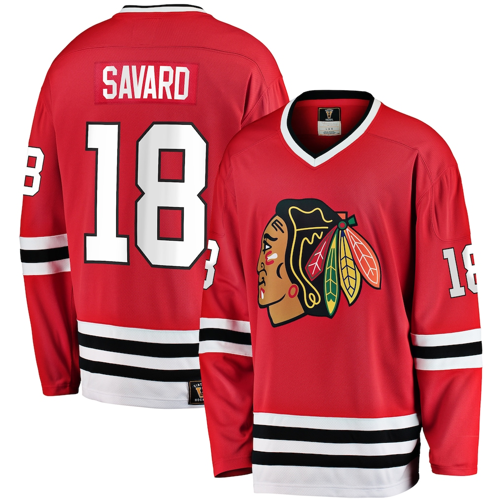 Choea C.Blackhawks #18 Denis Savard Red Premier Breakaway Retired Player Jerseys