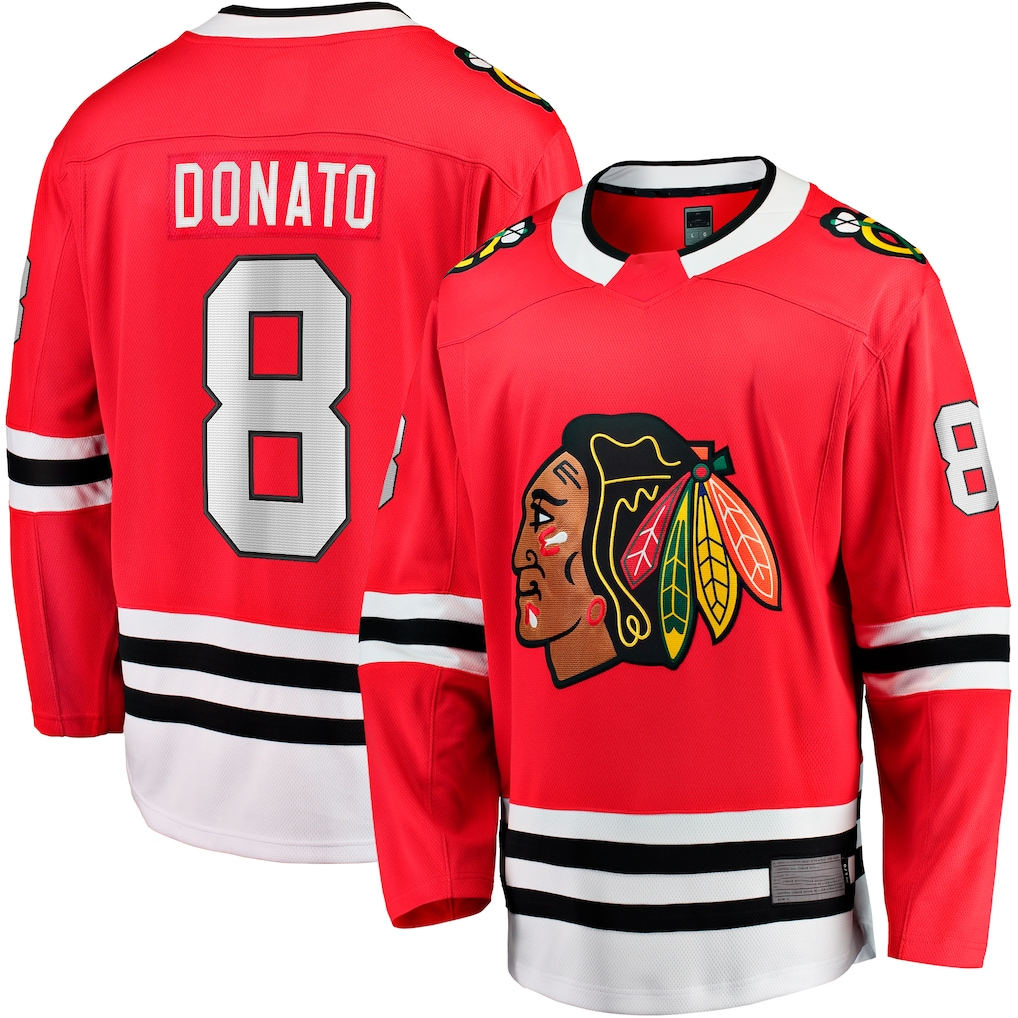 Choea C.Blackhawks #8 Ryan Donato Red Home Breakaway Jerseys