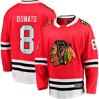 Choea C.Blackhawks #8 Ryan Donato Red Home Breakaway Jerseys