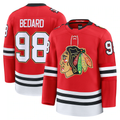 Choea C.Blackhawks #98 Connor Bedard Red Centennial Premium Player Jerseys