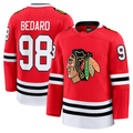 Choea C.Blackhawks #98 Connor Bedard Red Home Premium Jerseys