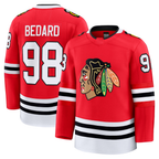 Choea C.Blackhawks #98 Connor Bedard Red Home Premium Jerseys
