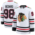 Choea C.Blackhawks #98 Connor Bedard White Away Premium Jerseys