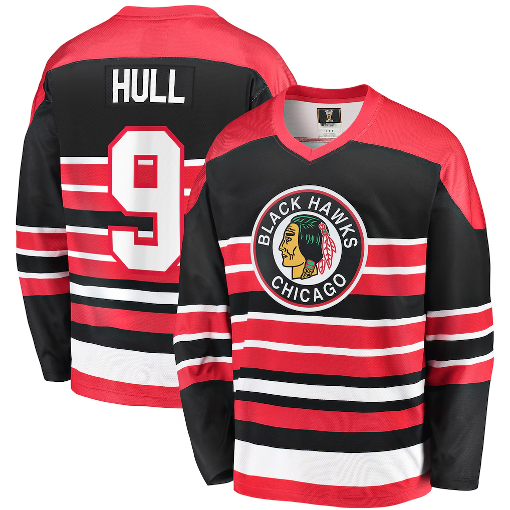 Choea C.Blackhawks #9 Bobby Hull Red Premier Breakaway Retired Player Jerseys