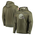 Choea C.Browns Olive Salute to Service Pullover Hoodies Home Game Blank Player Stitched Jerseys