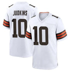 Choea C.Browns #10 Quinshon Judkins Player White Home Game Stitched Jerseys