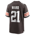 Choea C.Browns #21 Denzel Ward Brown Game Stitched Jerseys