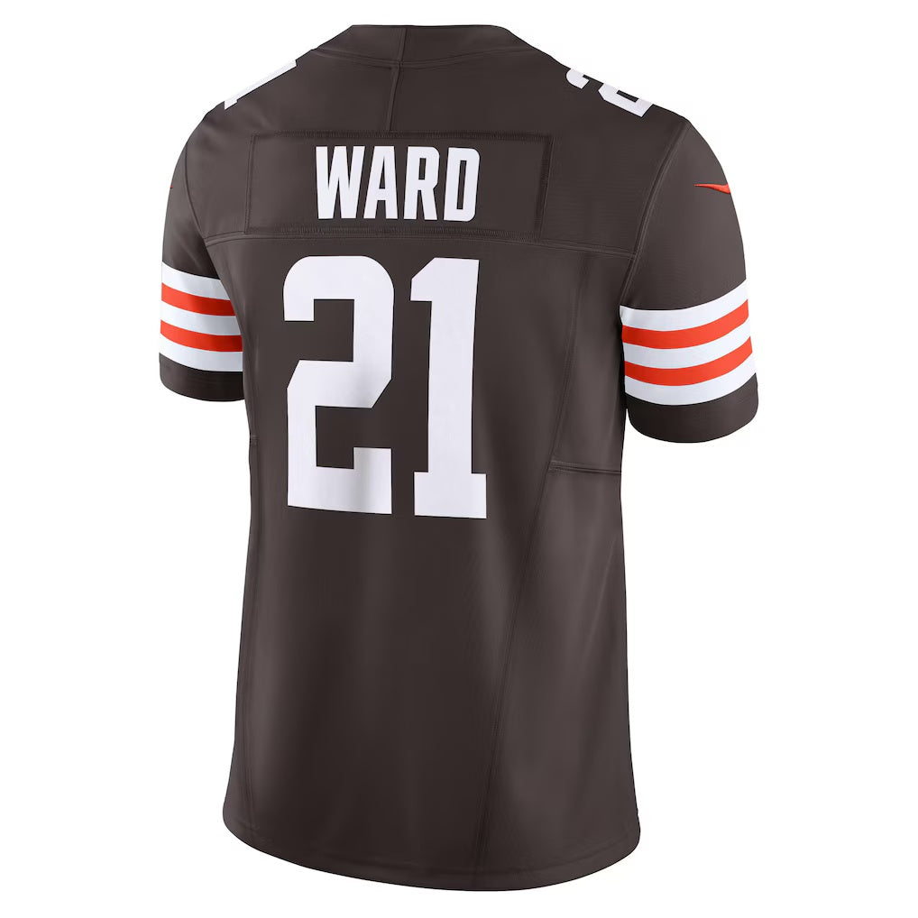 Choea C.Browns #21 Denzel Ward Brown Vapor F.U.S.E. Limited Stitched Jerseys