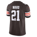 Choea C.Browns #21 Denzel Ward Brown Vapor F.U.S.E. Limited Stitched Jerseys